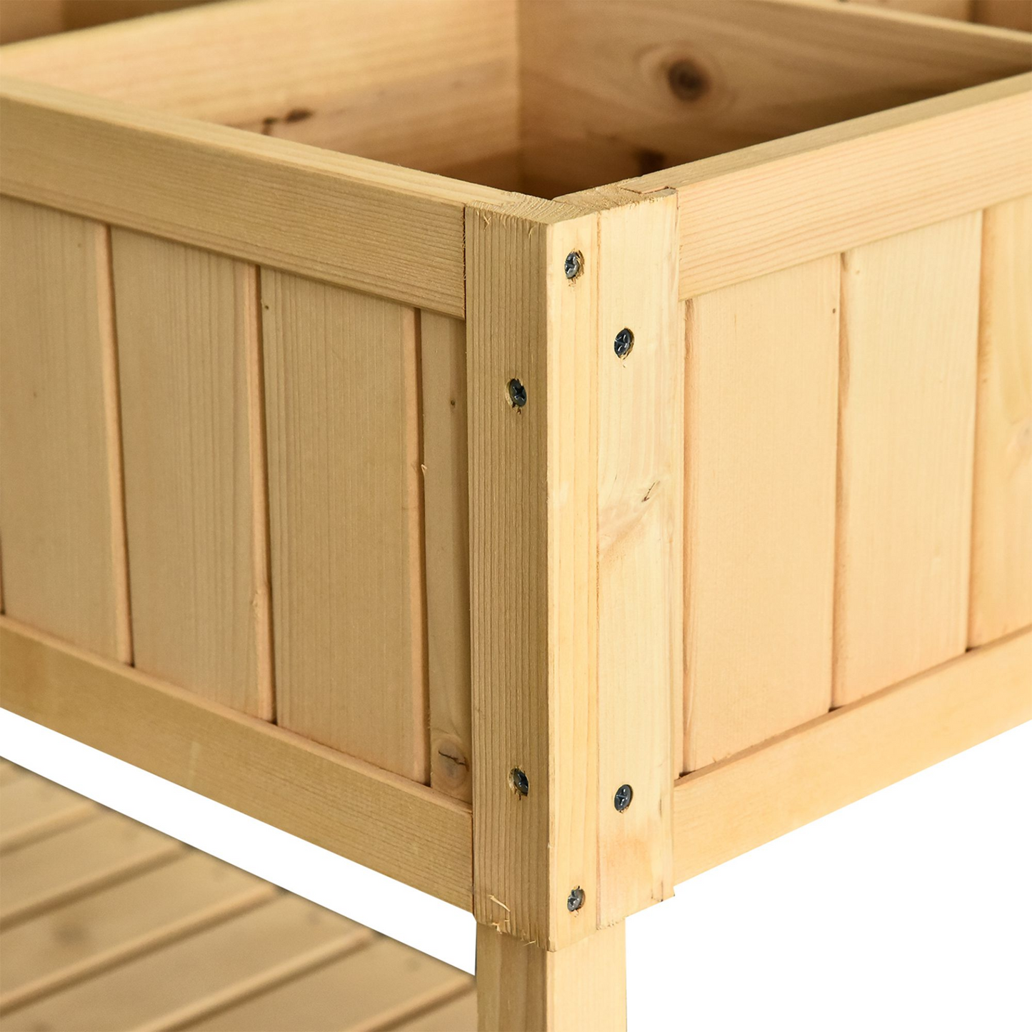 Outsunny Wooden Herb Planter Raised Bed Container Garden Plant Stand Bed 8 Boxes 110L x 46W x 76Hcm Natural