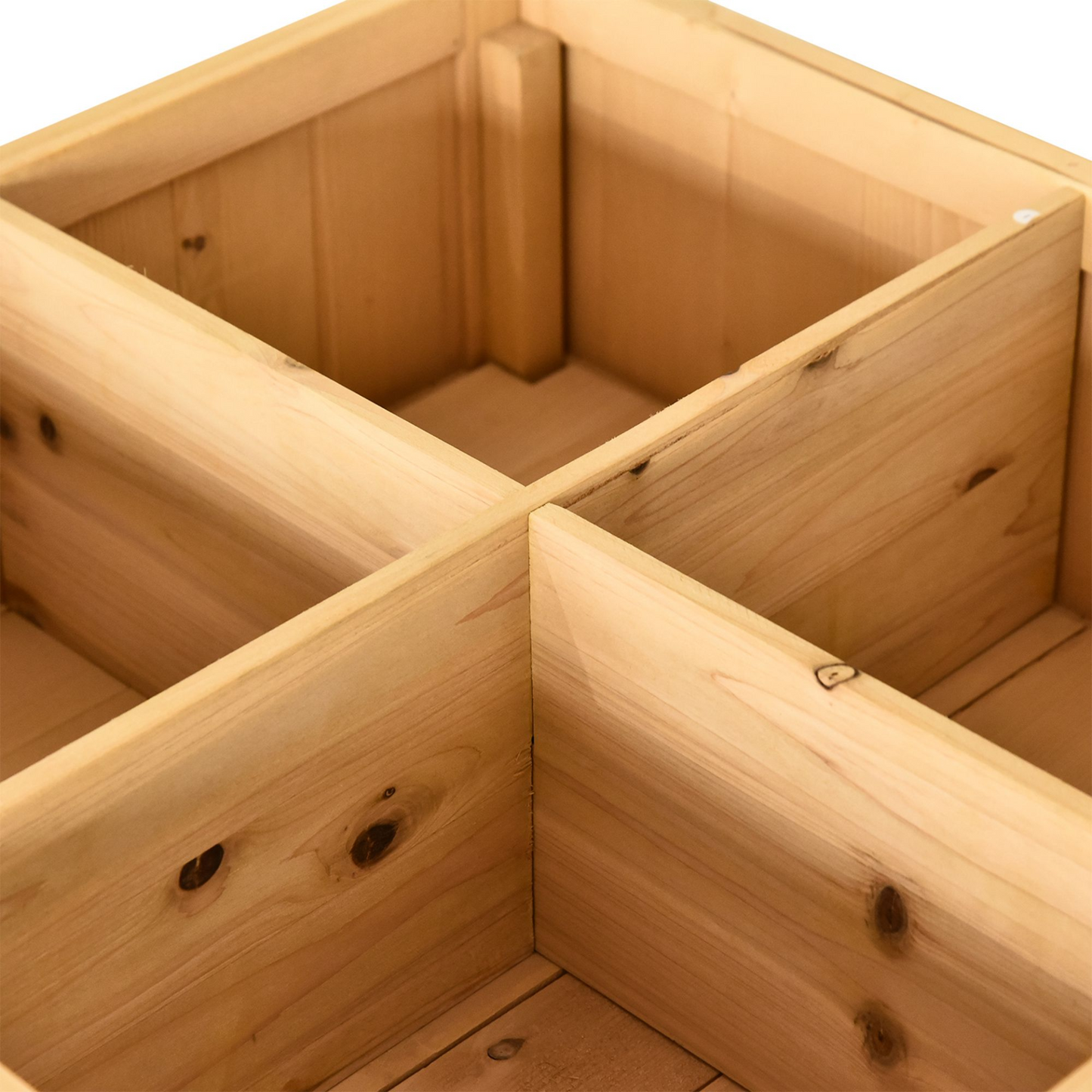 Outsunny Wooden Herb Planter Raised Bed Container Garden Plant Stand Bed 8 Boxes 110L x 46W x 76Hcm Natural
