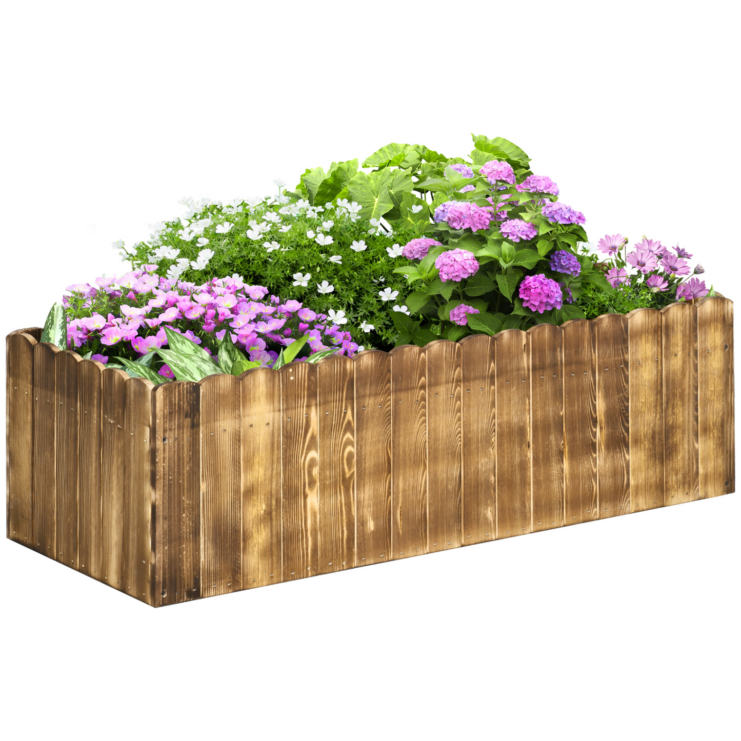 Outsunny 109L Wooden Raised Garden Bed - 100x40x30cm, Large Rectangular Planter Box