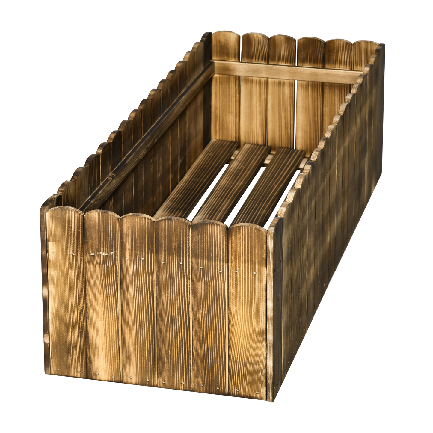 Outsunny 109L Wooden Raised Garden Bed - 100x40x30cm, Large Rectangular Planter Box