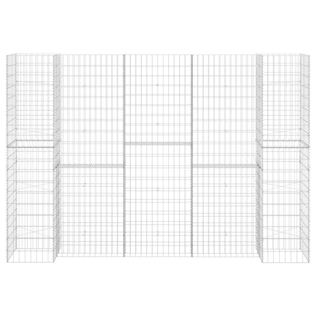 vidaXL H-Shaped Gabion Planter Steel Wire 260x40x200 cm