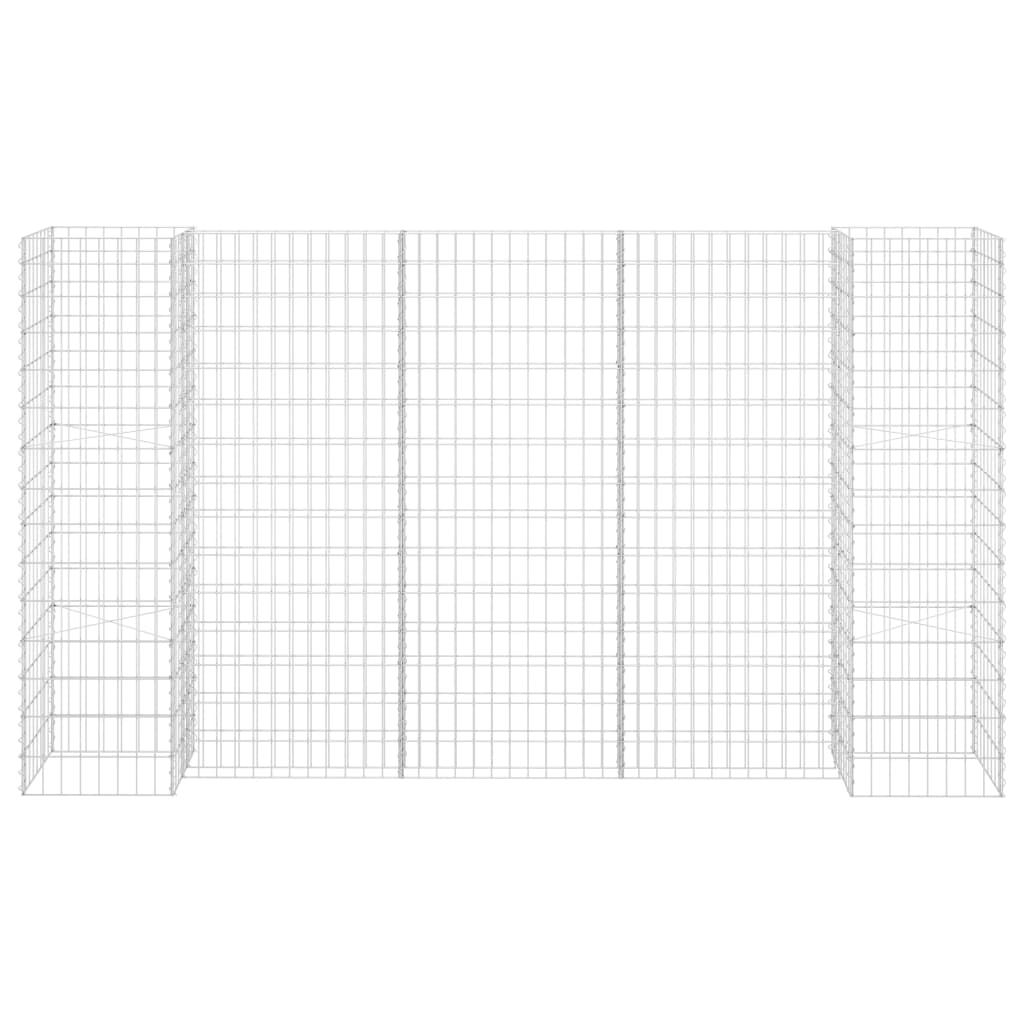vidaXL H-Shaped Gabion Planter Steel Wire 260x40x150 cm