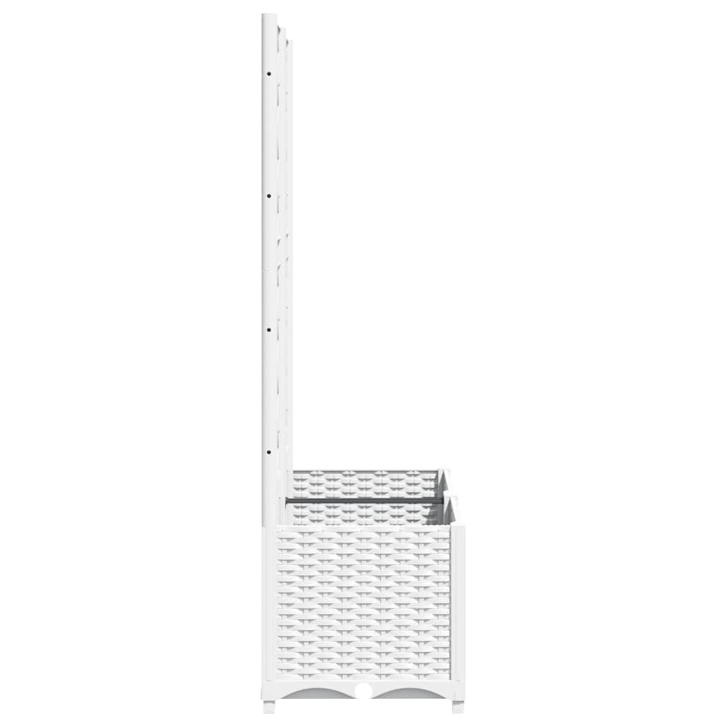 vidaXL 80x40x136cm White Polypropylene Garden Planter with Trellis