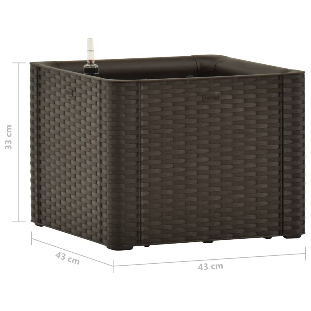vidaXL 43x43x33cm Mocha Raised Garden Bed Planter w/ Self-Watering System