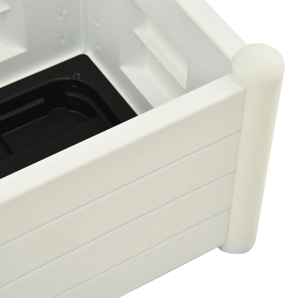 vidaXL Garden Planter with Trellis 43x43x142 cm PP White