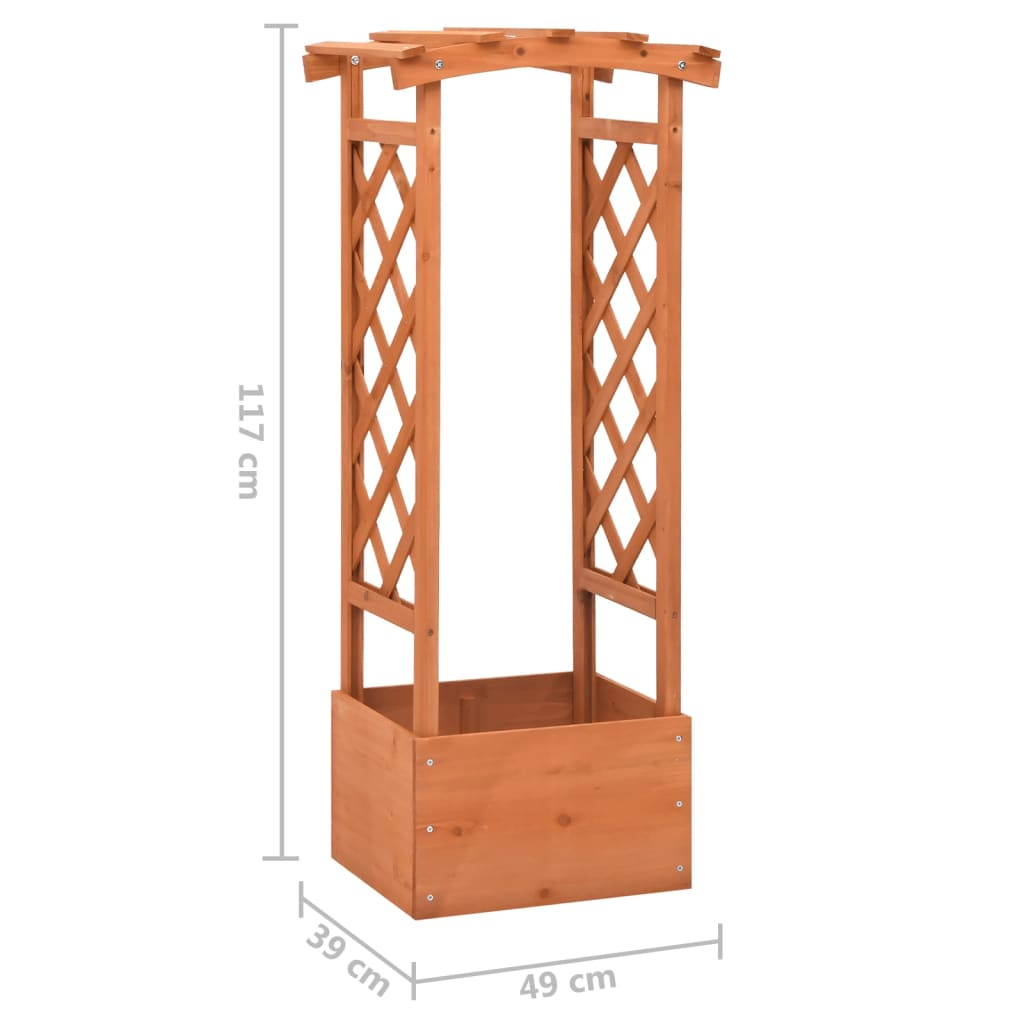 vidaXL Firwood Trellis Planter with Arch - 49x39x117cm, Sturdy & Elegant
