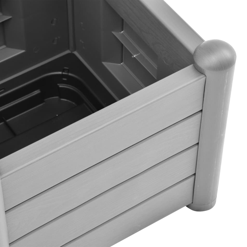 vidaXL 43x43x142cm Stone Grey PP Garden Planter w/ Trellis