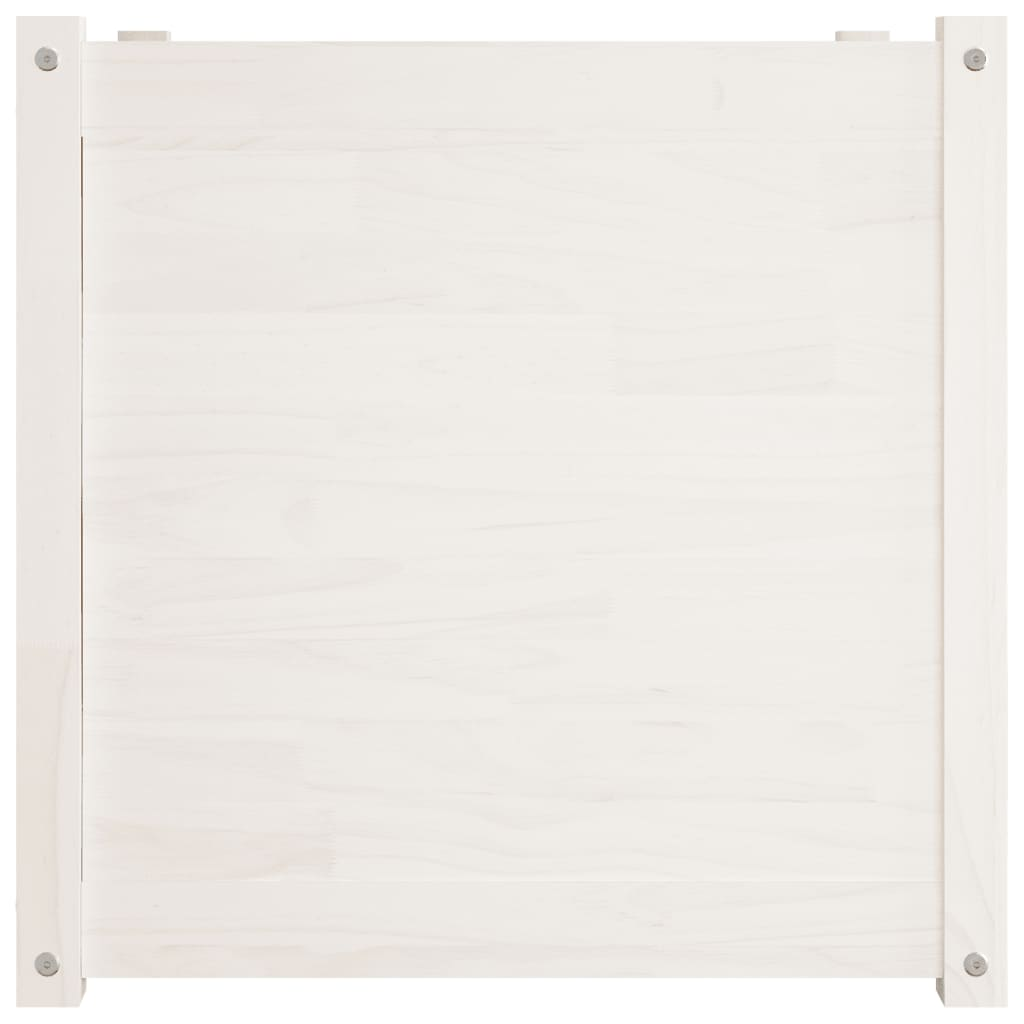 vidaXL Garden Planters 2 pcs White 60x60x60 cm Solid Pinewood