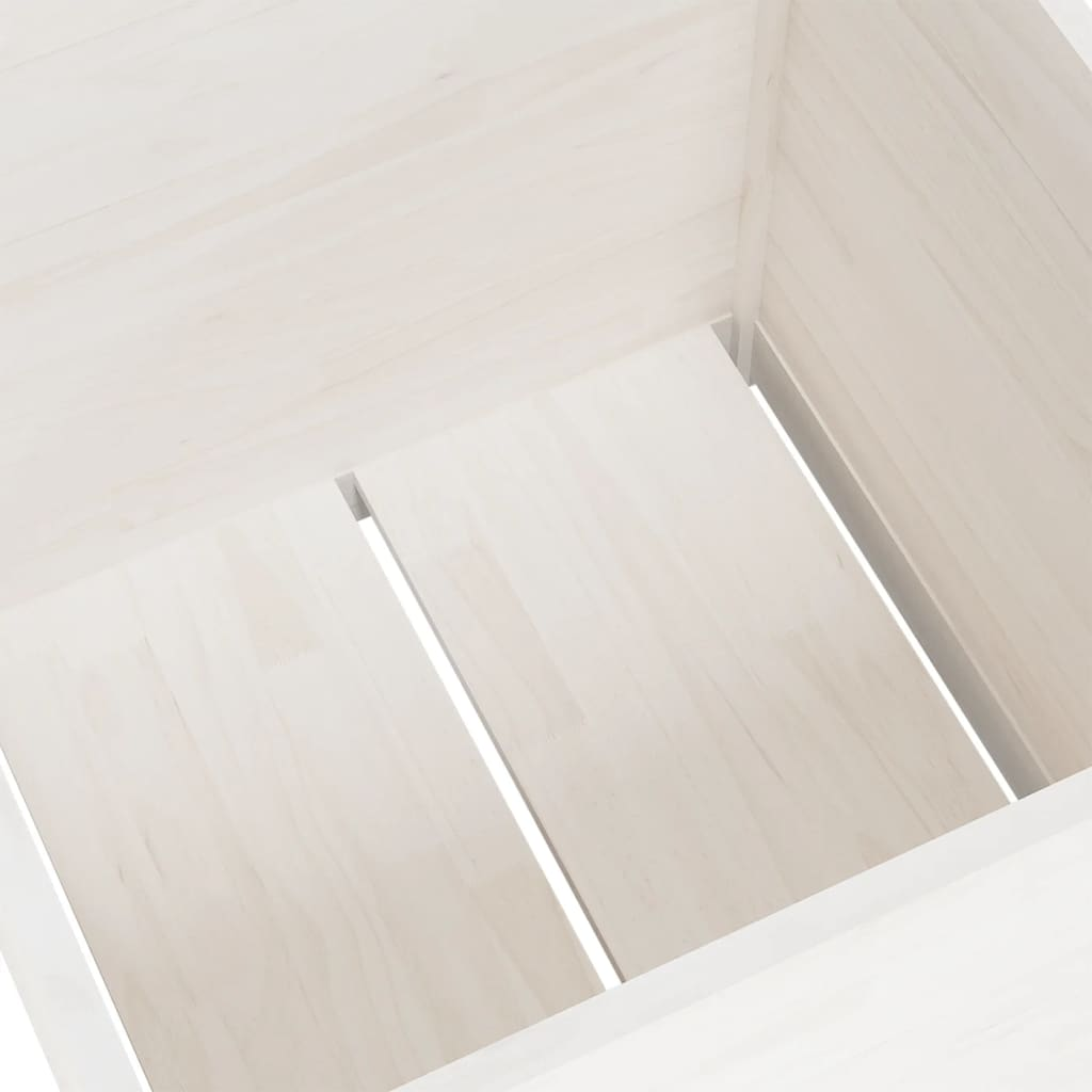 vidaXL Garden Planters 2 pcs White 60x60x60 cm Solid Pinewood