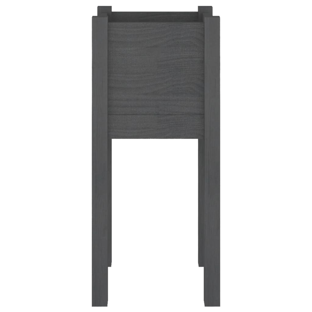 vidaXL Garden Planters 2 pcs Grey 31x31x70 cm Solid Pinewood