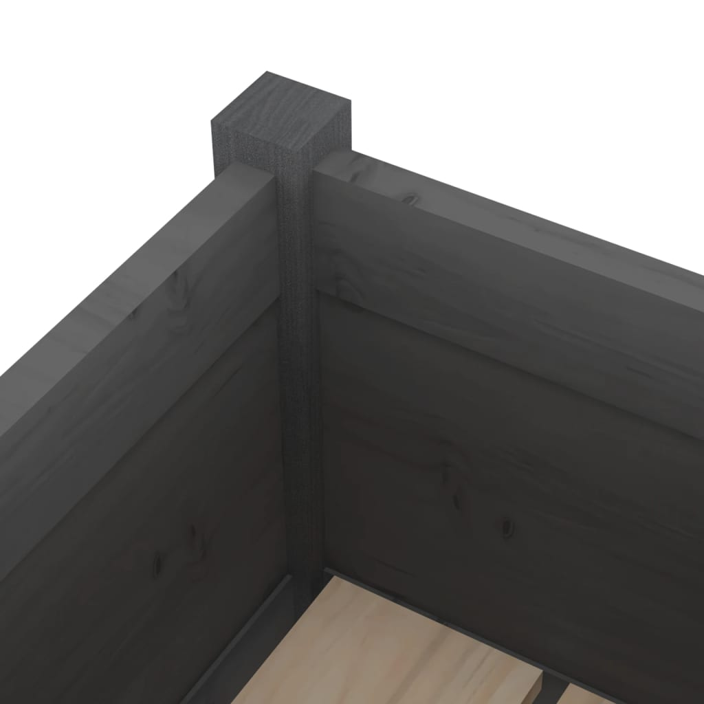 vidaXL Garden Planters 2 pcs Grey 31x31x70 cm Solid Pinewood
