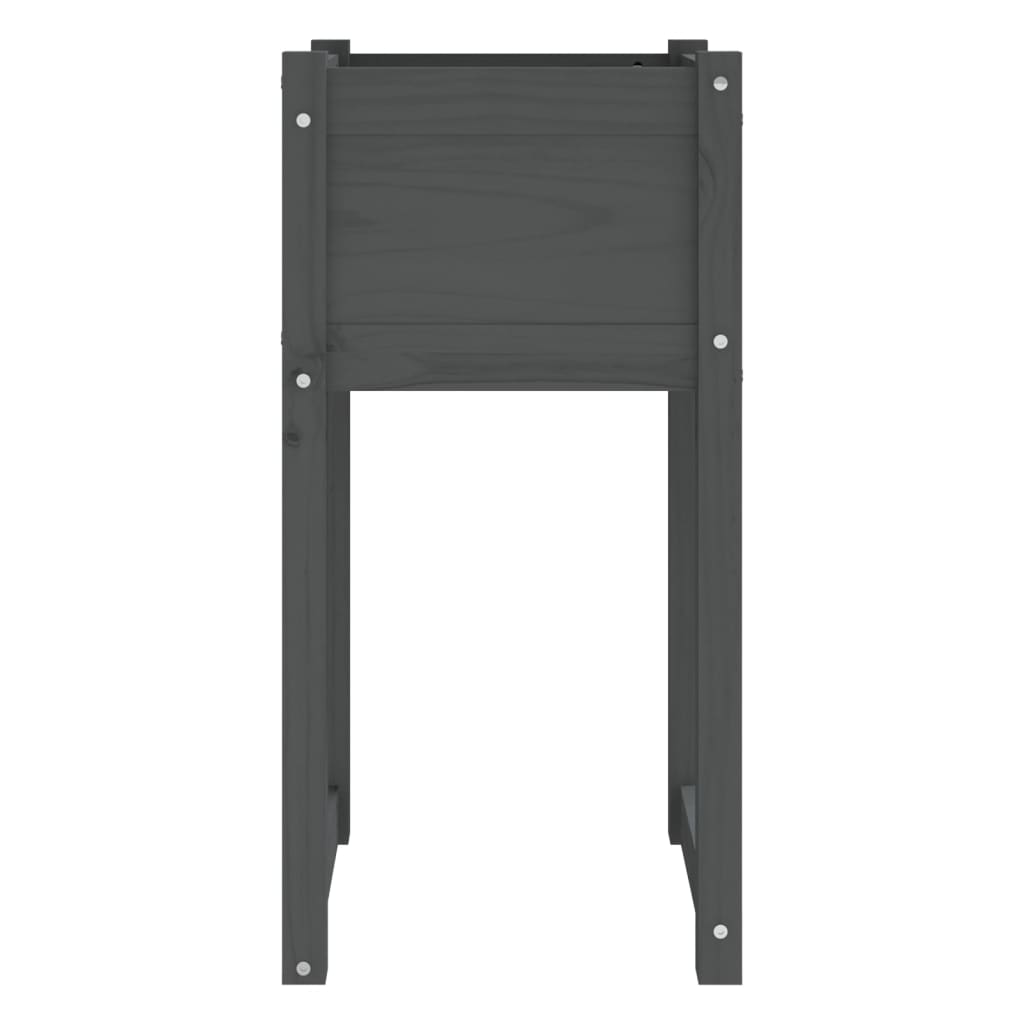 vidaXL Planters 2 pcs Grey 40x40x81 cm Solid Wood Pine