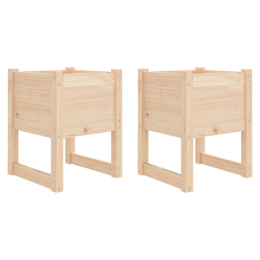 vidaXL Planters 2 pcs 40x40x52.5 cm Solid Wood Pine