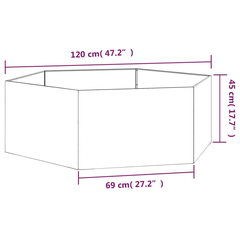vidaXL Planter Rusty 138x120x45 cm Corten Steel