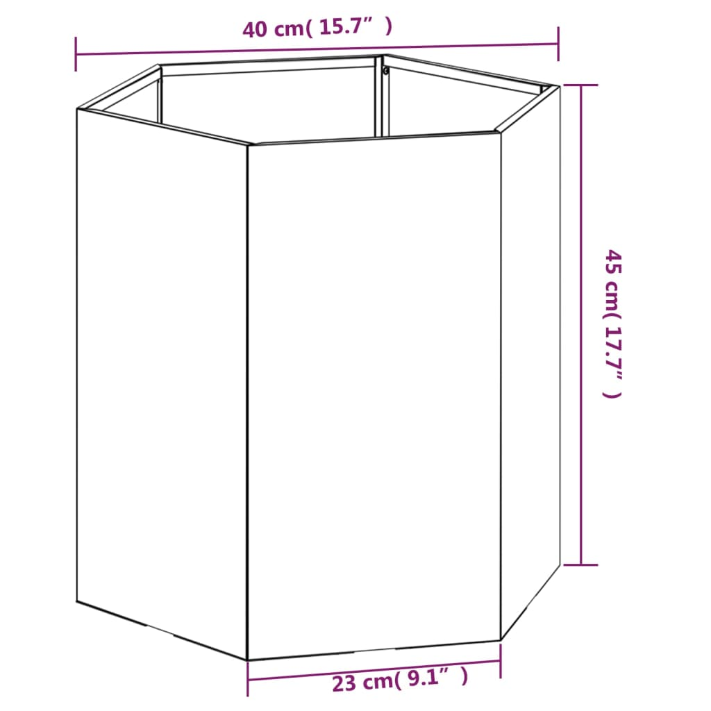 vidaXL Planter Rusty 40x40x45 cm Corten Steel