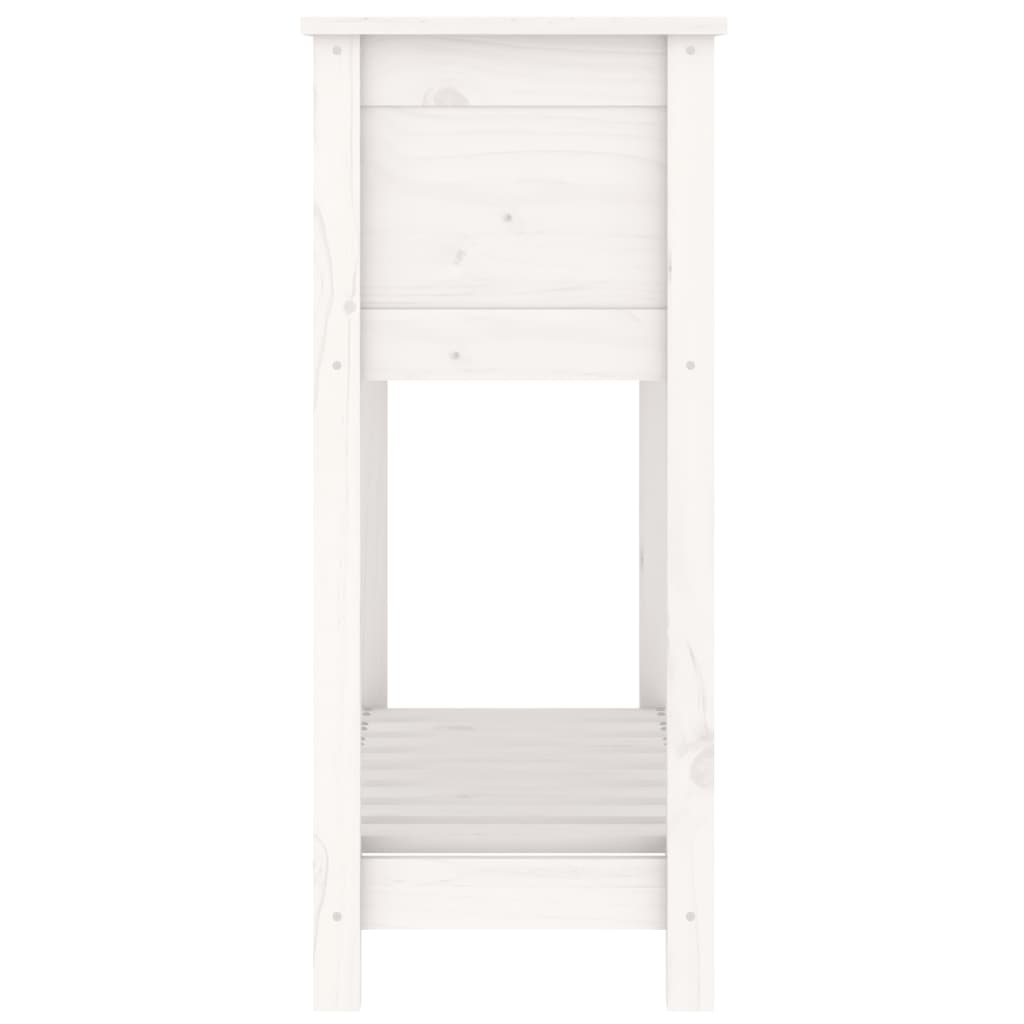 vidaXL 82.5x34.5x81cm White Solid Pine Wood Planter with Shelf