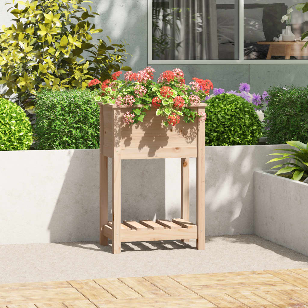 vidaXL Planter with Shelf 54x34.5x81 cm Solid Wood Pine