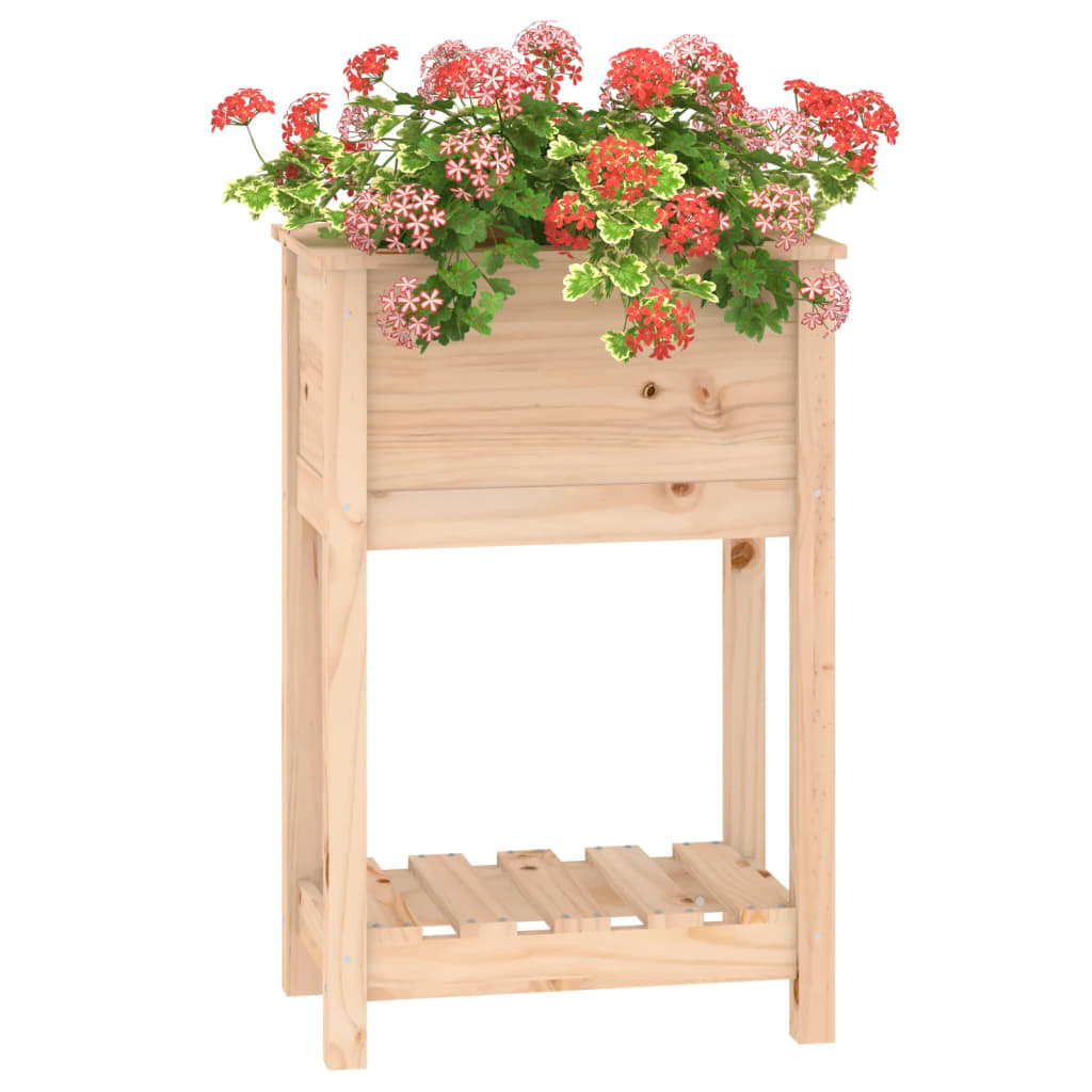 vidaXL Planter with Shelf 54x34.5x81 cm Solid Wood Pine