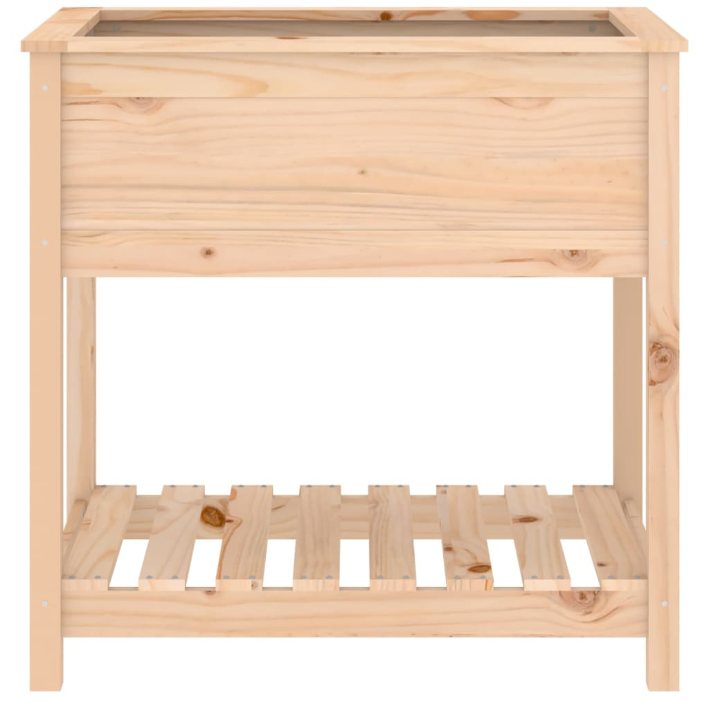 vidaXL 82.5x54x81cm Solid Pine Wood Planter with Shelf