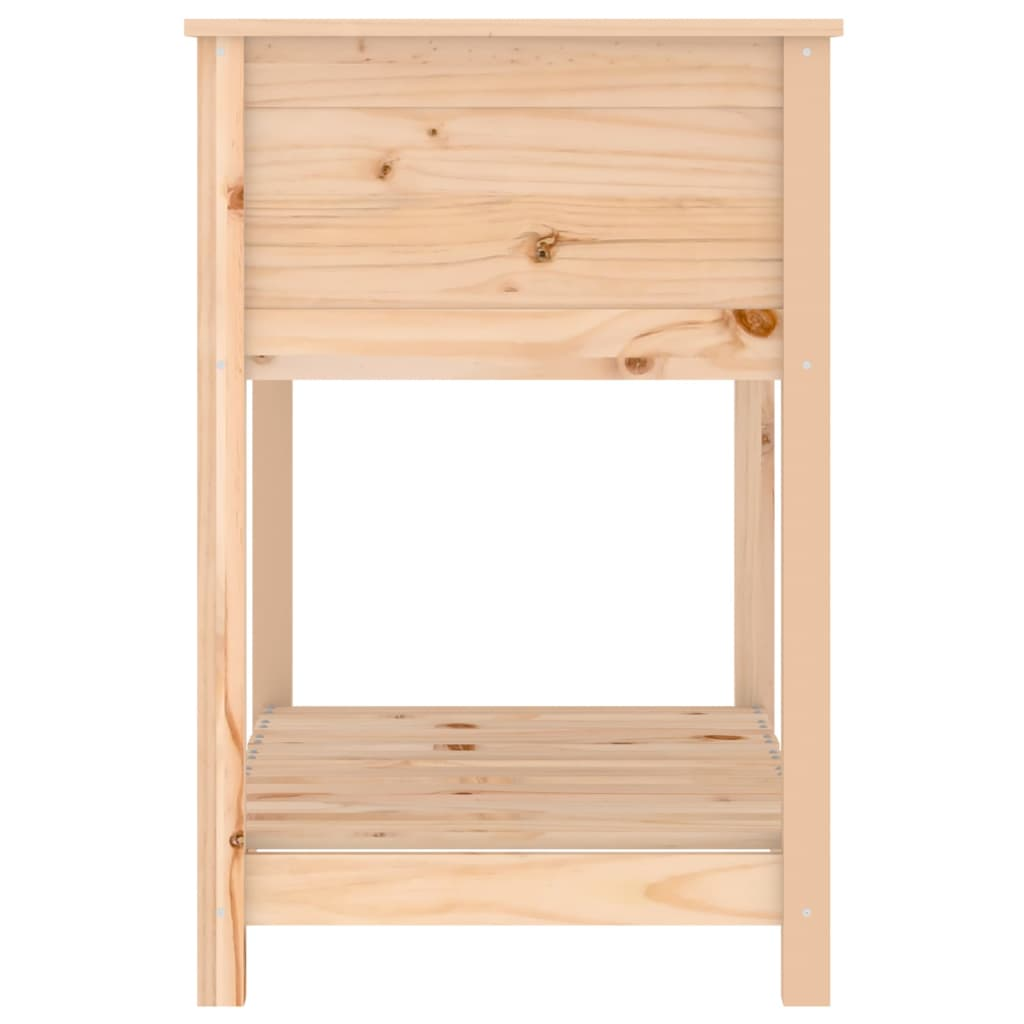 vidaXL 82.5x54x81cm Solid Pine Wood Planter with Shelf