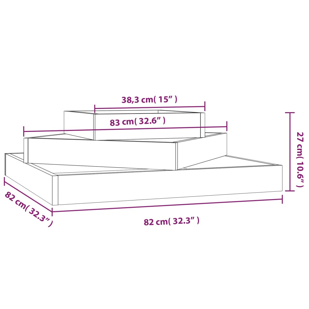 vidaXL Planter White 83x83x27 cm Solid Wood Pine