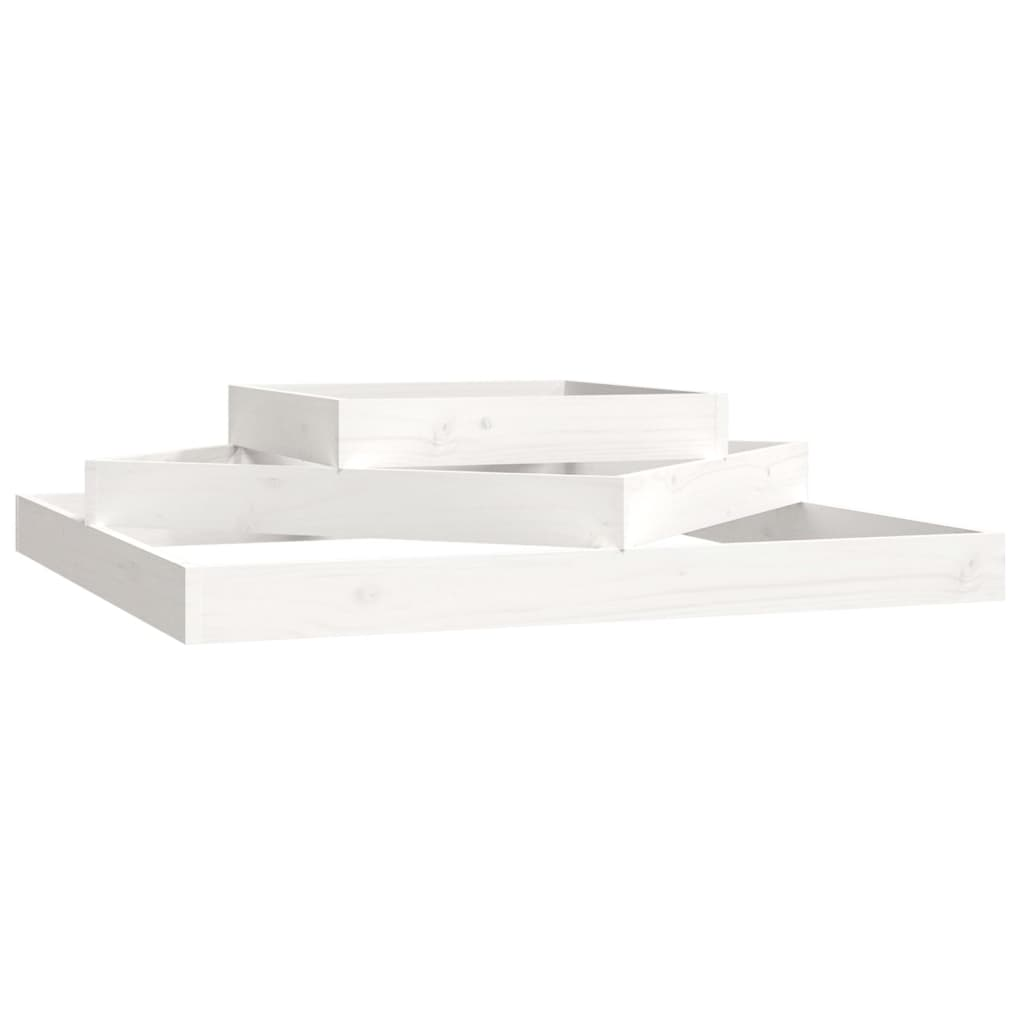 vidaXL Planter White 112x112x27 cm Solid Wood Pine