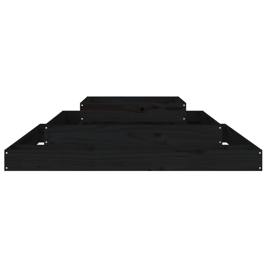 vidaXL Planter Black 110x110x27 cm Solid Wood Pine