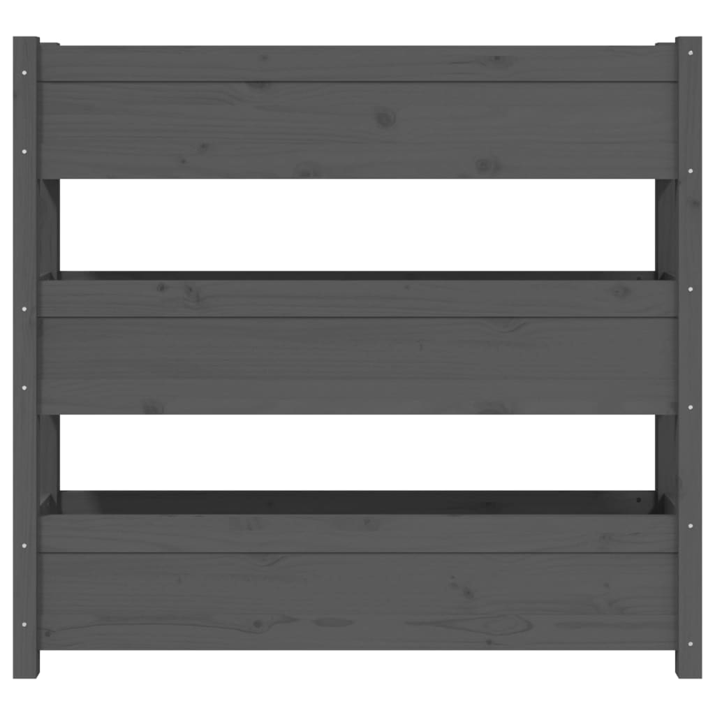vidaXL Planter Grey 112x25x104.5 cm Solid Wood Pine