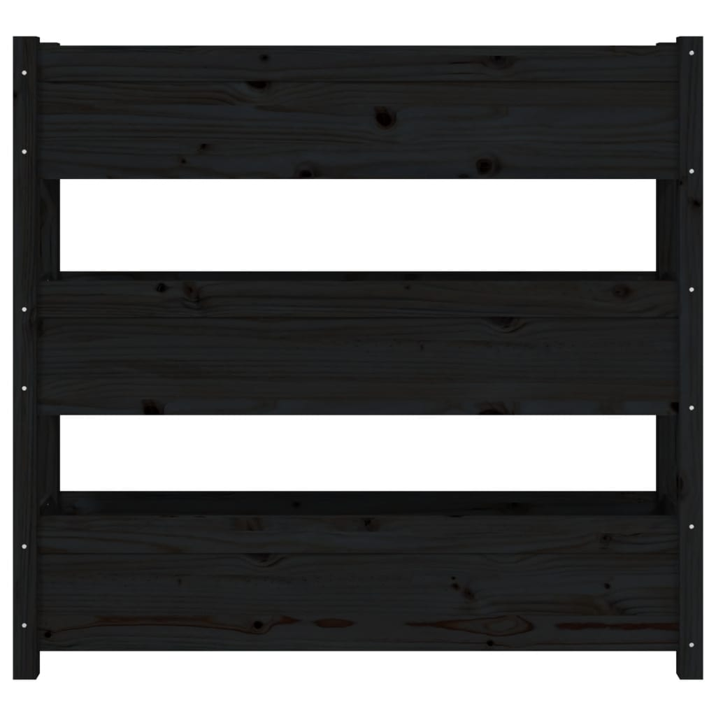 vidaXL Planter Black 112x25x104.5 cm Solid Wood Pine
