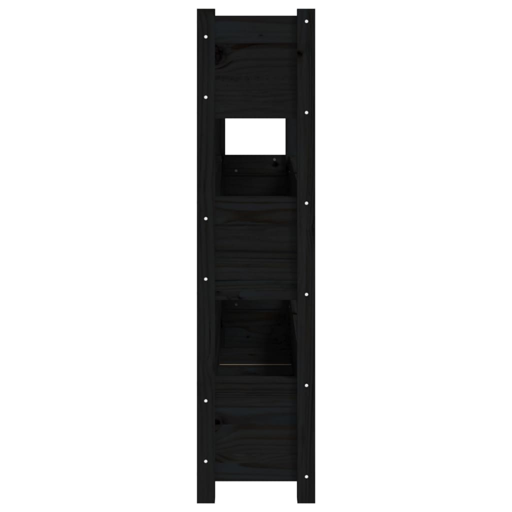 vidaXL Planter Black 112x25x104.5 cm Solid Wood Pine