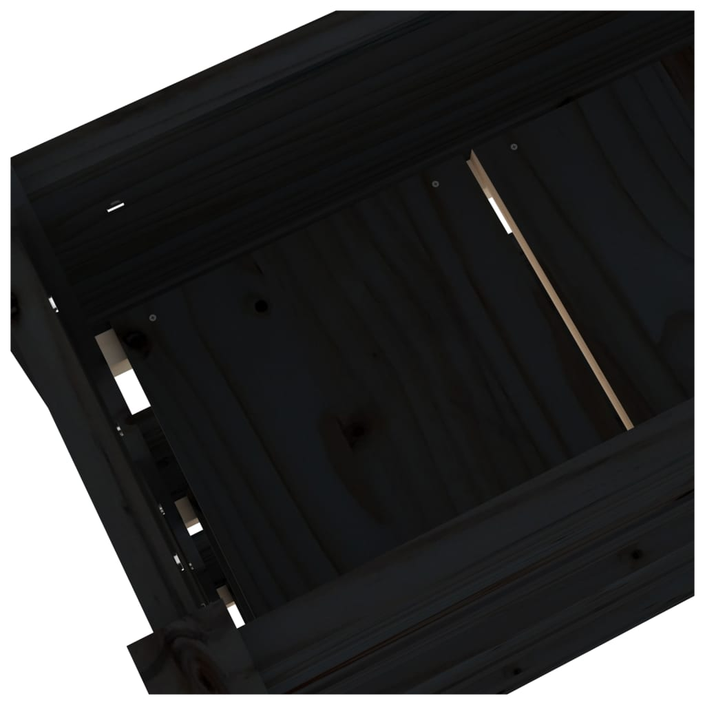 vidaXL Planter Black 112x25x104.5 cm Solid Wood Pine