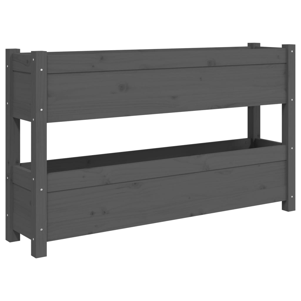 vidaXL Planter Grey 112x25x66 cm Solid Wood Pine