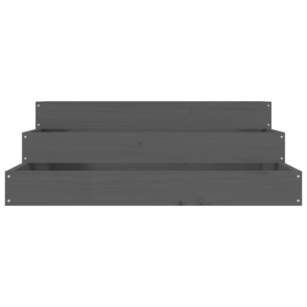 vidaXL Planter Grey 78x78x27 cm Solid Wood Pine