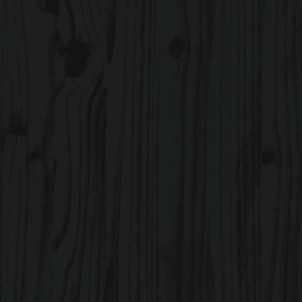 vidaXL Planter Black 110x110x27 cm Solid Wood Pine