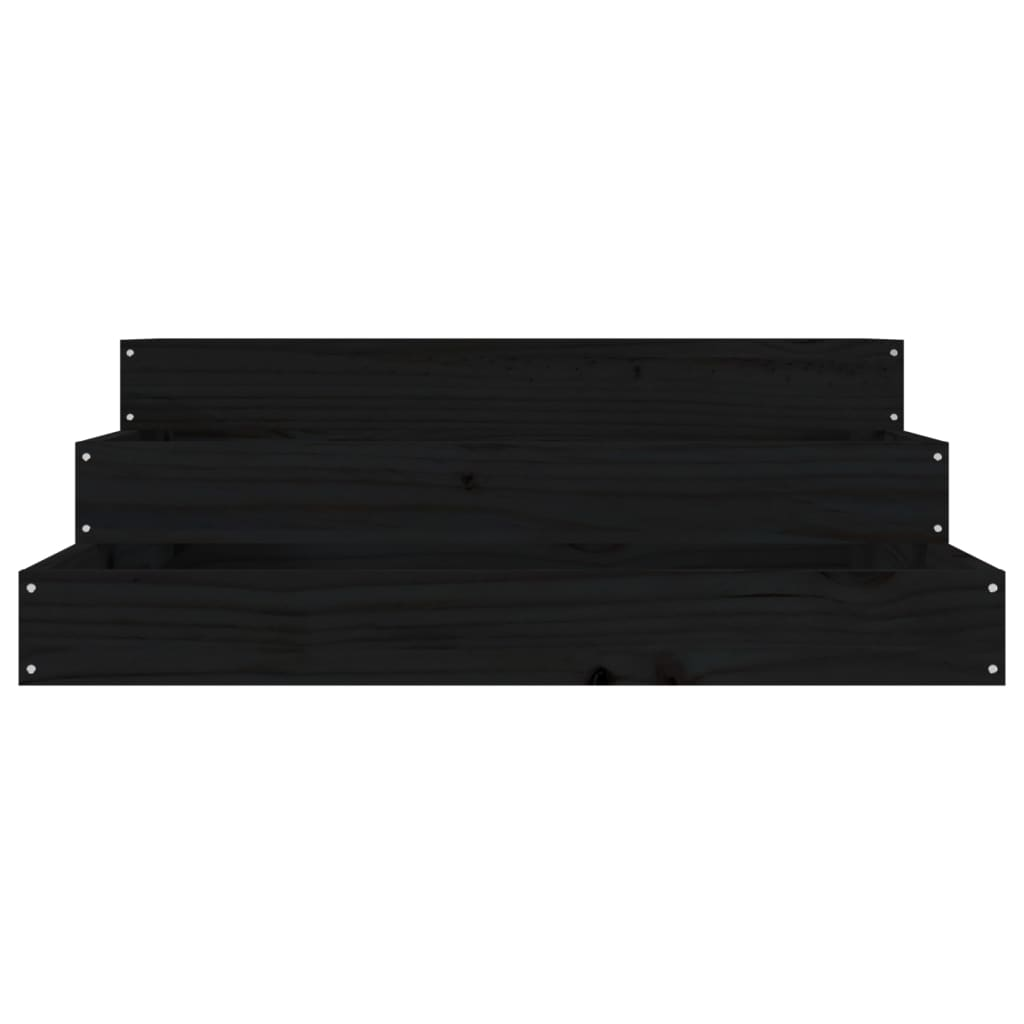 vidaXL Planter Black 78x78x27 cm Solid Wood Pine