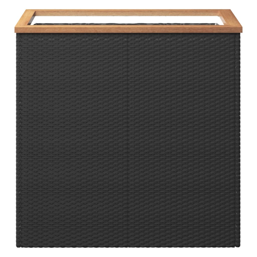 vidaXL Planter Black 80x40x80 cm Poly Rattan