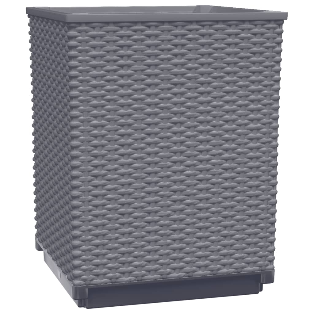 vidaXL Planters 2 pcs Dark Grey 30x30x37 cm Polypropylene