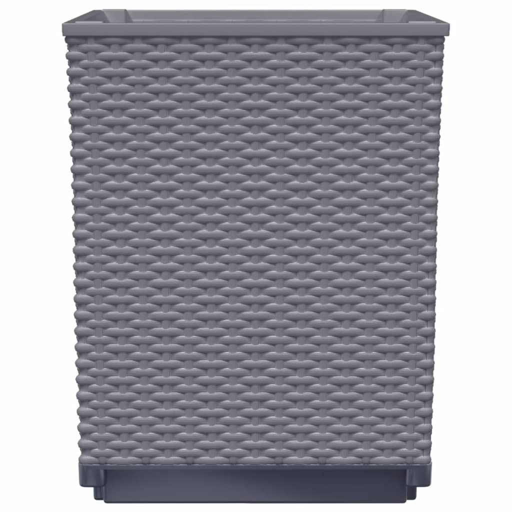 vidaXL Planters 2 pcs Dark Grey 30x30x37 cm Polypropylene