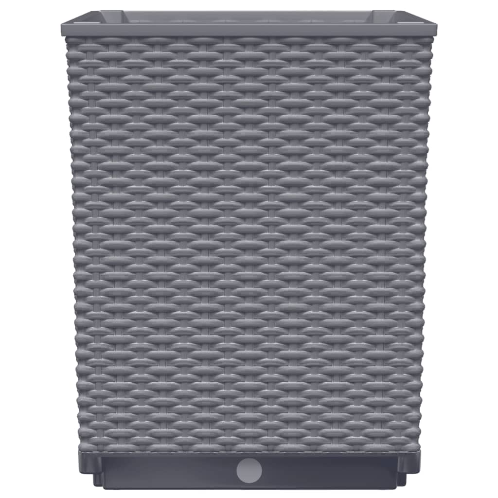 vidaXL Planters 2 pcs Dark Grey 30x30x37 cm Polypropylene