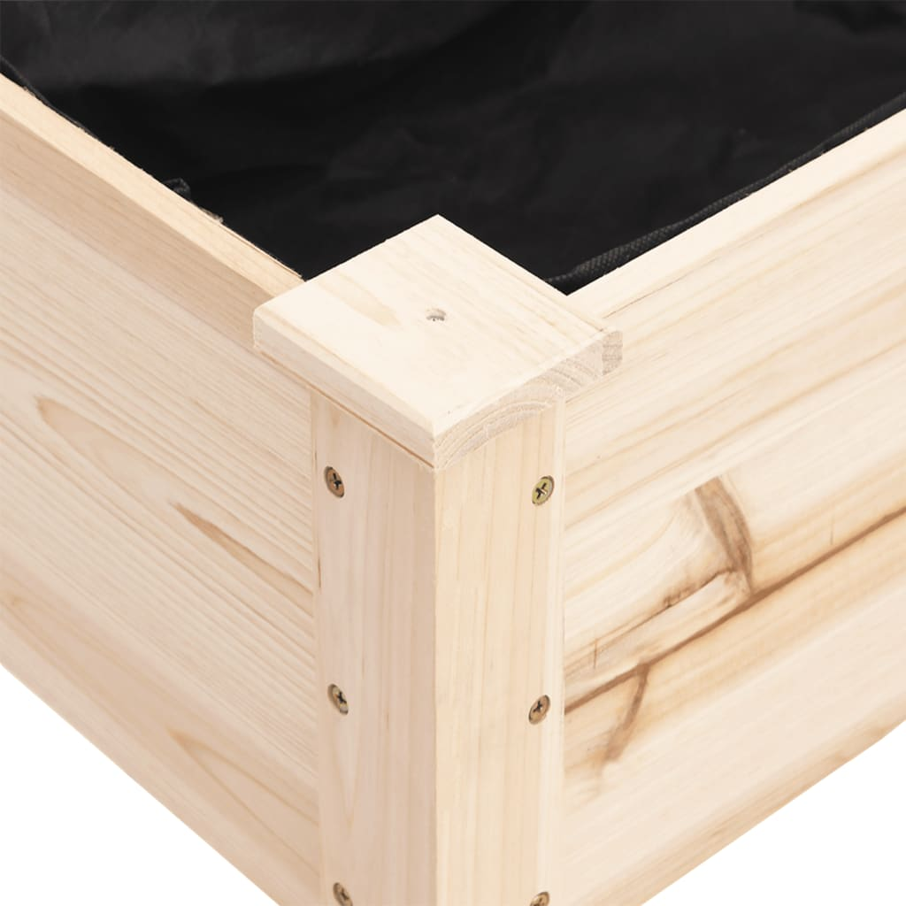 vidaXL 161x45x76cm Solid Fir Wood Planter with Liner