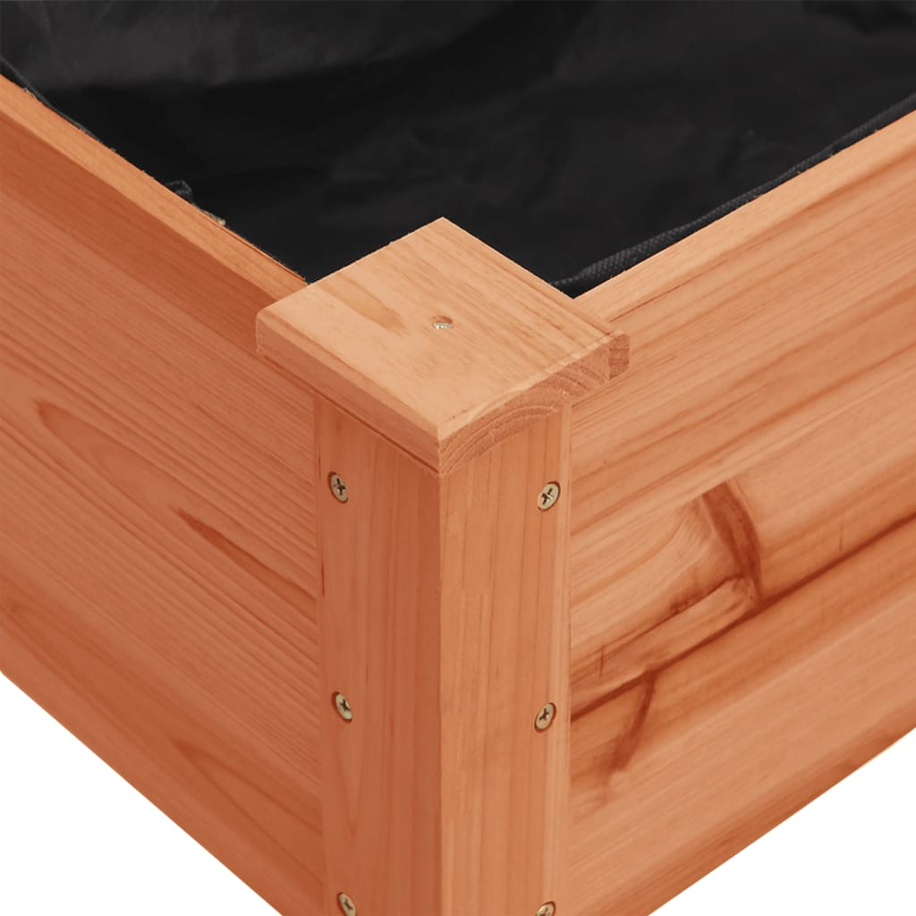 vidaXL 161x45x76cm Brown Solid Fir Wood Planter with Liner