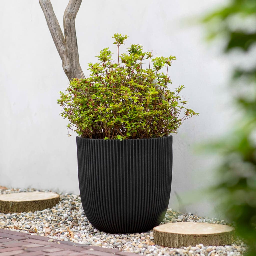 Capi Planter Groove 43x41 cm Black