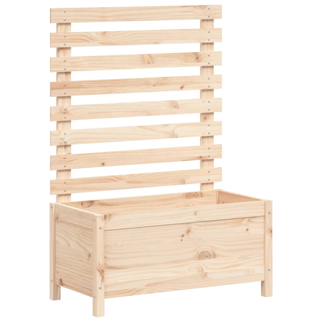 vidaXL 79x39.5x114cm Solid Pine Wood Garden Planter with Rack