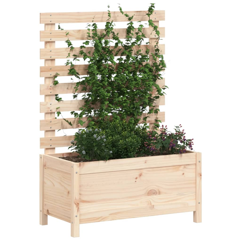 vidaXL 79x39.5x114cm Solid Pine Wood Garden Planter with Rack