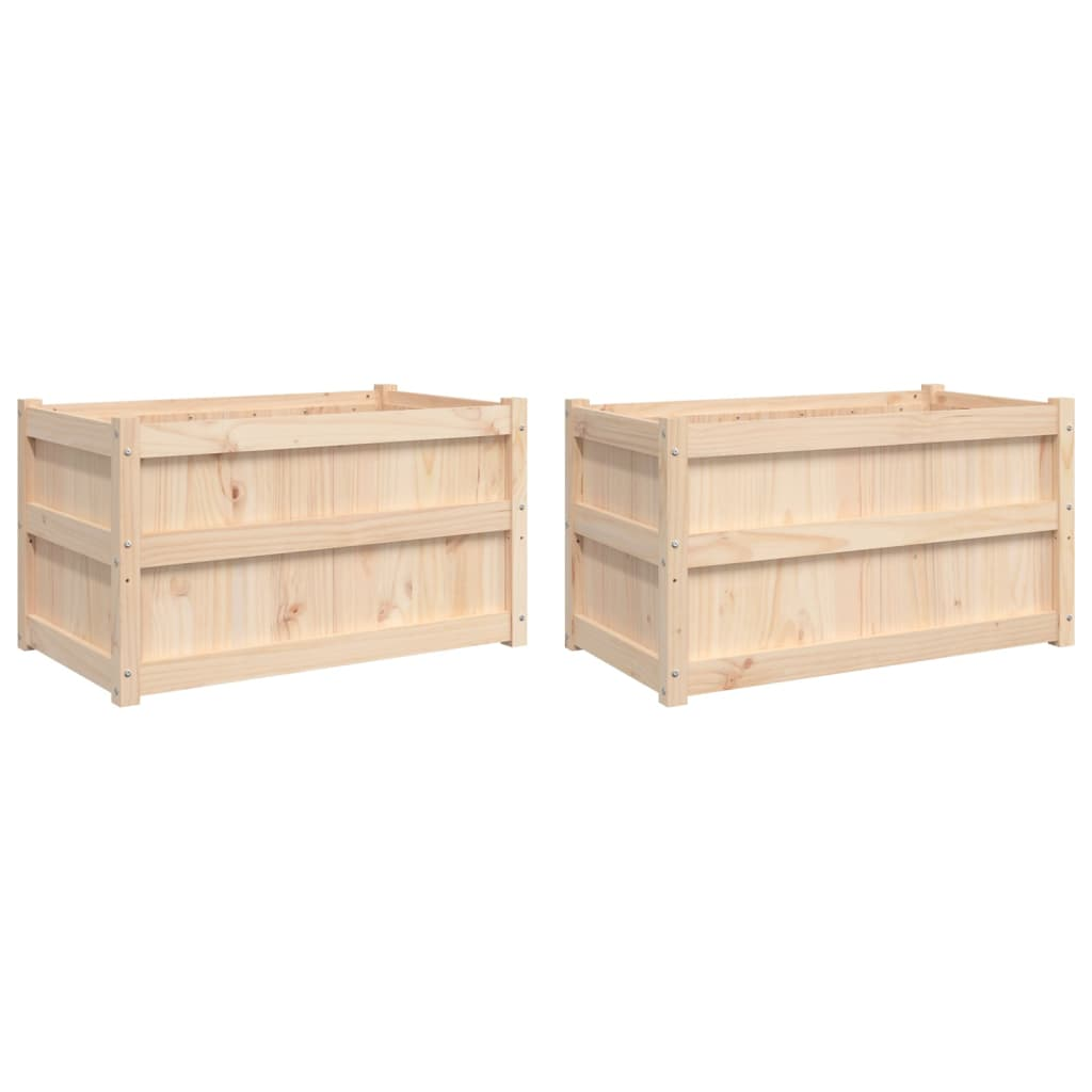 vidaXL Pine Wood Garden Planters, Set of 2 - Solid, Durable, & Attractive