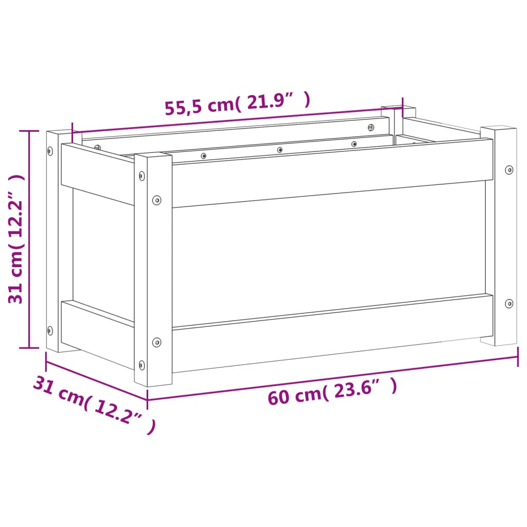 vidaXL Garden Planters 2 pcs Impregnated Wood Pine