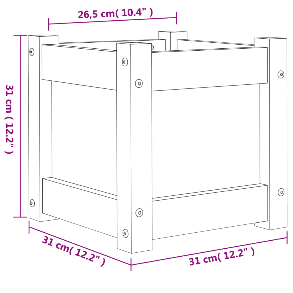 vidaXL Garden Planters 2 pcs Impregnated Wood Pine