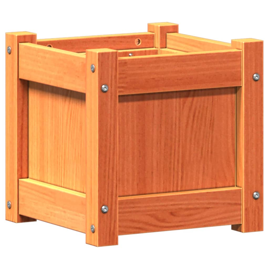vidaXL Garden Planters 2 pcs Wax Brown Solid Wood Pine