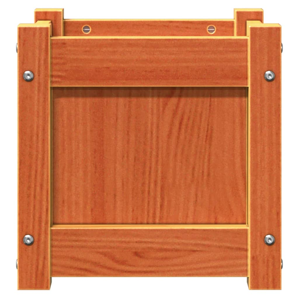 vidaXL Garden Planters 2 pcs Wax Brown Solid Wood Pine