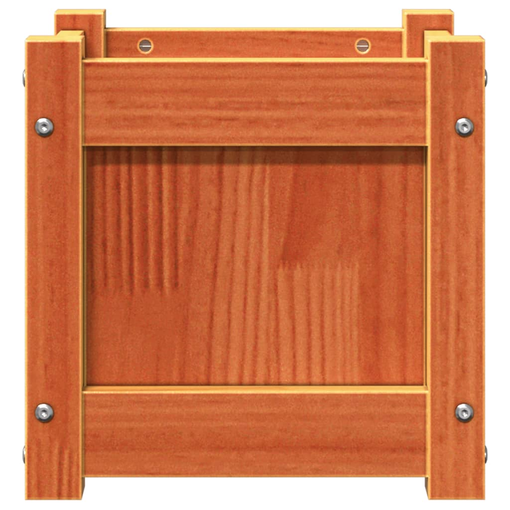vidaXL Garden Planters 2 pcs Wax Brown Solid Wood Pine